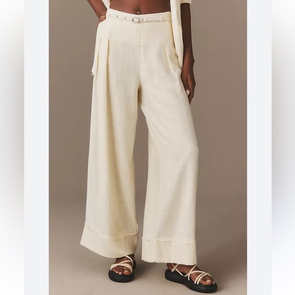 Anthropologie Linen City Beach Wide Leg Trousers - Picture 2 of 14